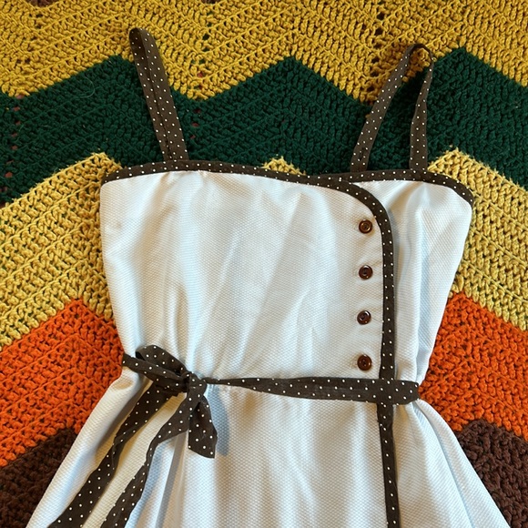 Vintage 70s 80s Strawberry Wrap Dress XS-S - Picture 3 of 6